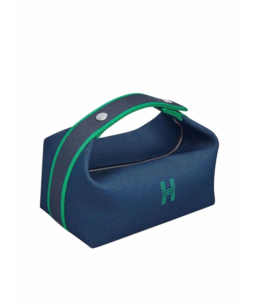 HERMES Темно-синяя деним сумка с короткими ручками, фото 1