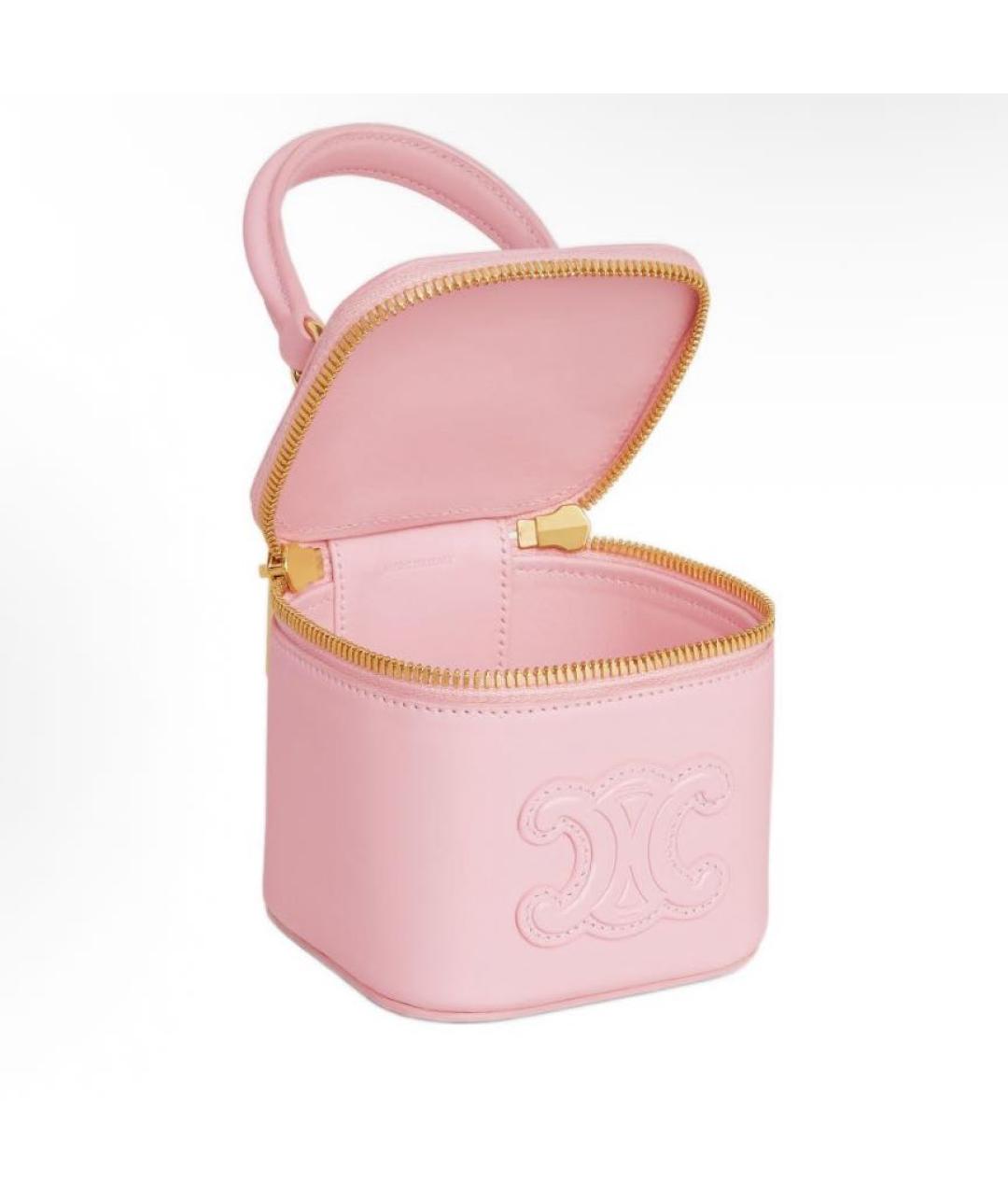 CELINE Розовая кожаная сумка через плечо, фото 4