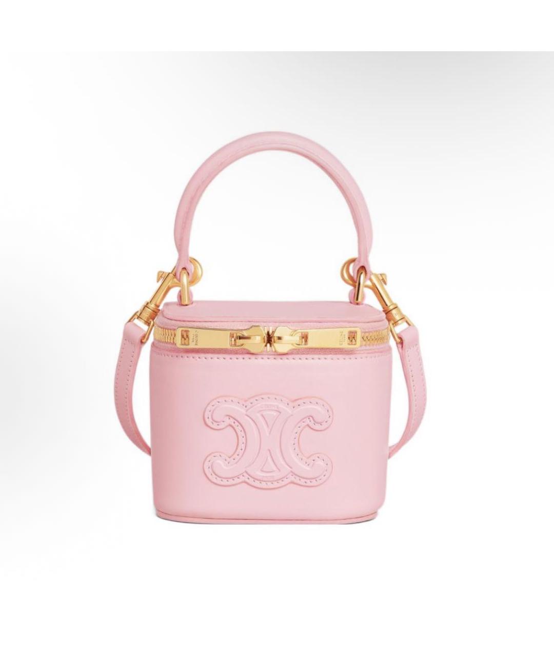 CELINE Розовая кожаная сумка через плечо, фото 7