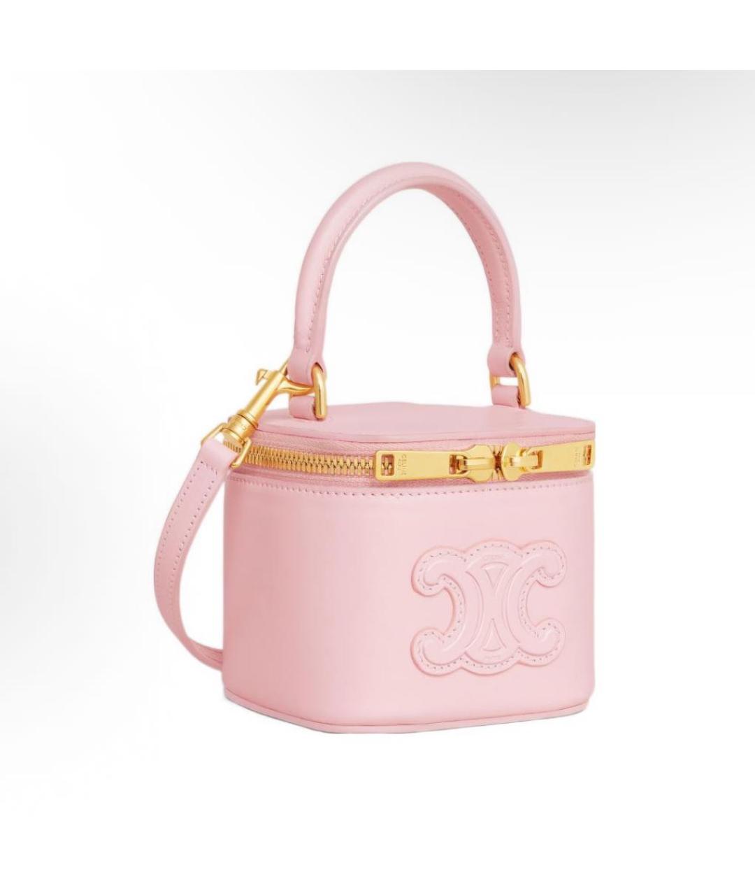 CELINE Розовая кожаная сумка через плечо, фото 3