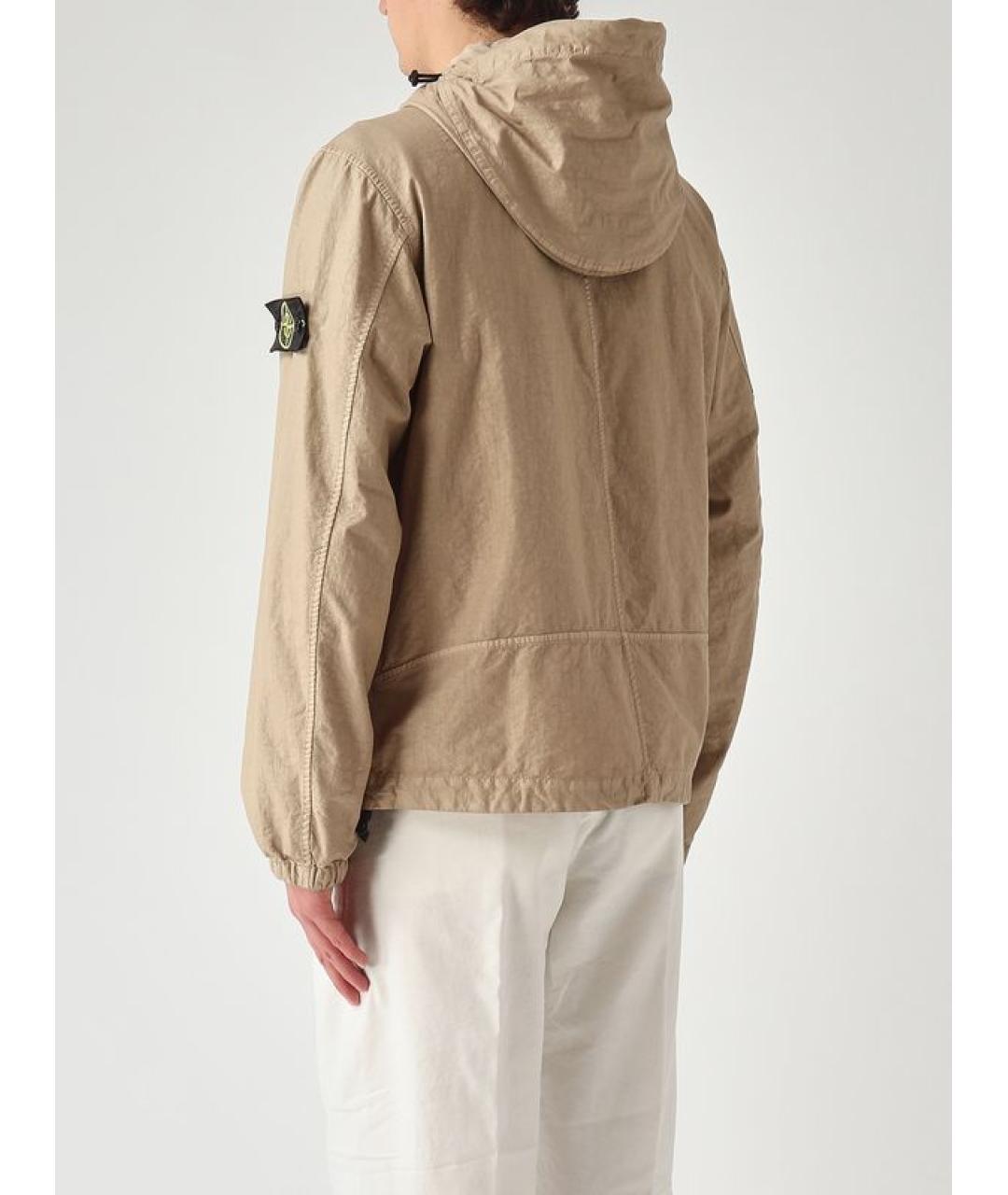 STONE ISLAND Бежевая полиамидовая куртка, фото 3