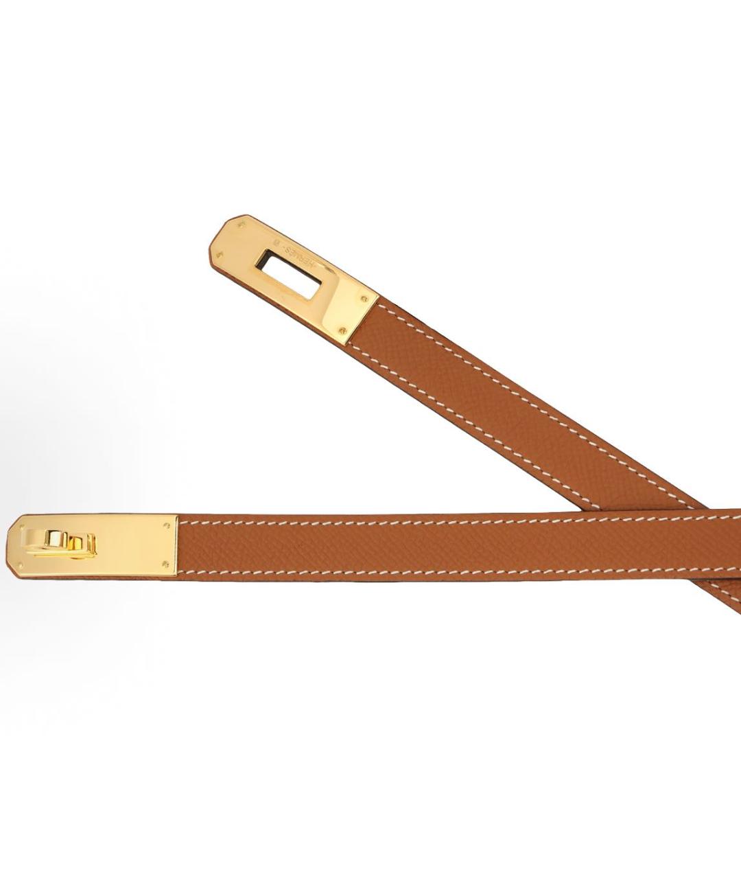 HERMES Оранжевый кожаный ремень, фото 3