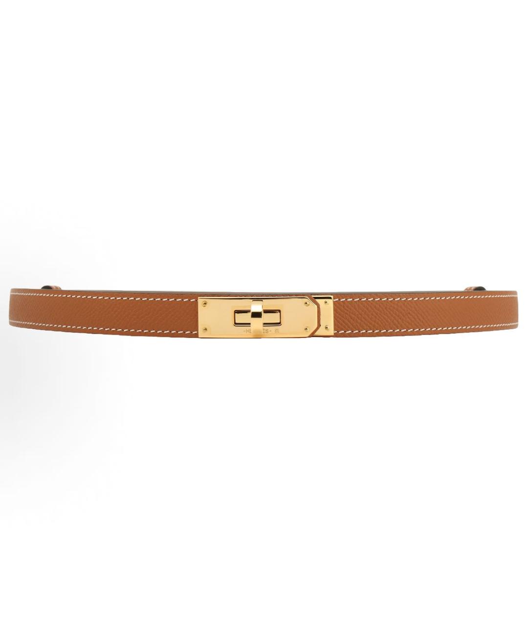 HERMES Оранжевый кожаный ремень, фото 5