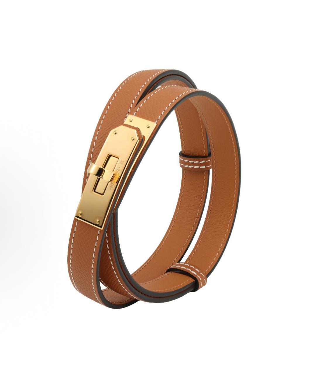 HERMES Оранжевый кожаный ремень, фото 2