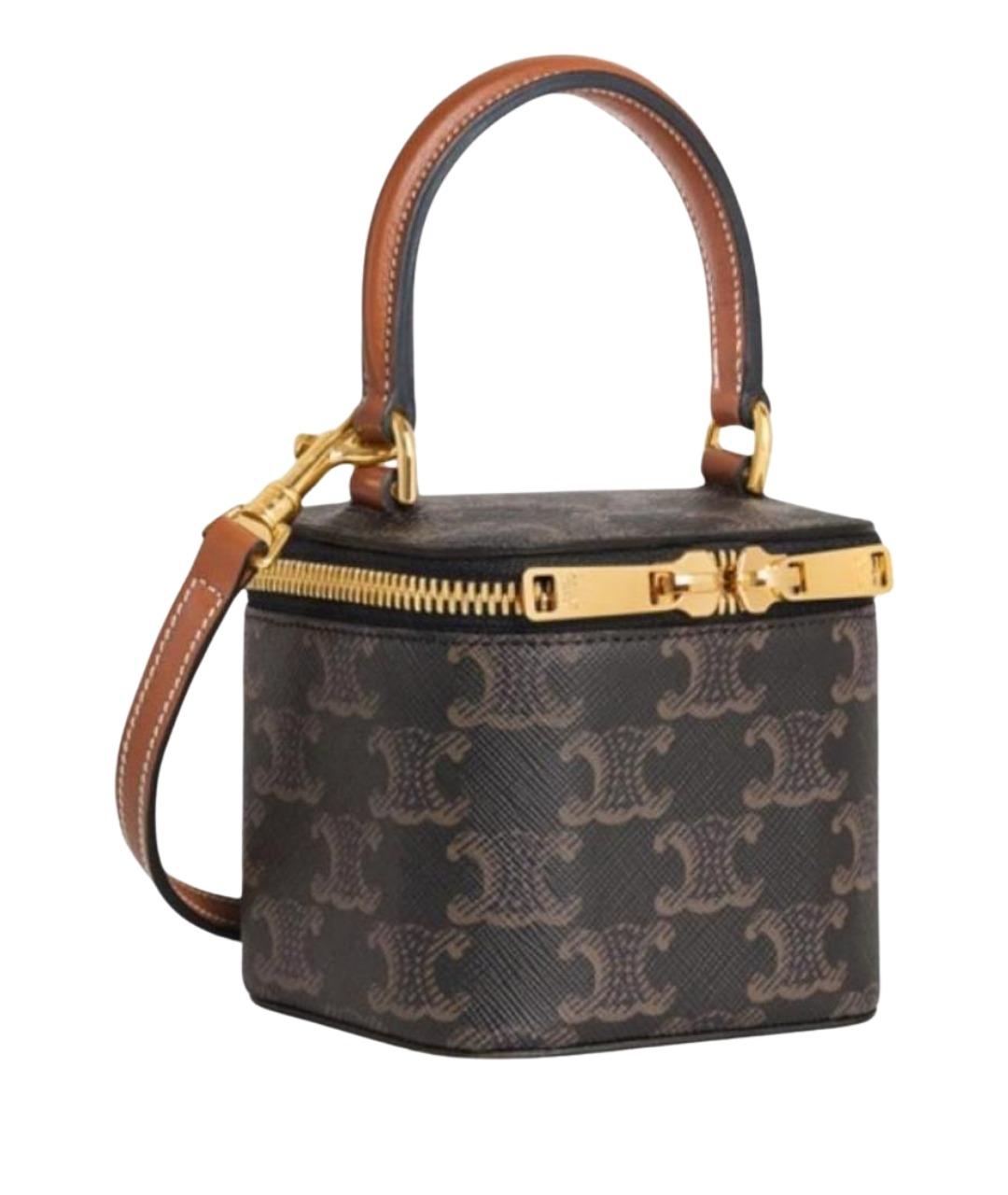 CELINE Коричневая кожаная сумка через плечо, фото 1