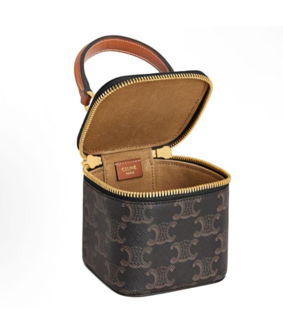 CELINE Коричневая кожаная сумка через плечо, фото 2