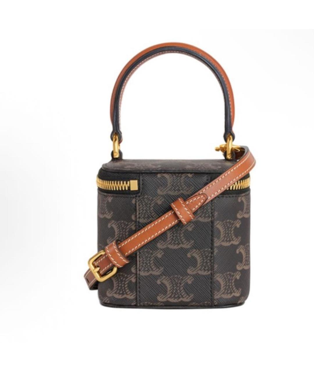 CELINE Коричневая кожаная сумка через плечо, фото 3