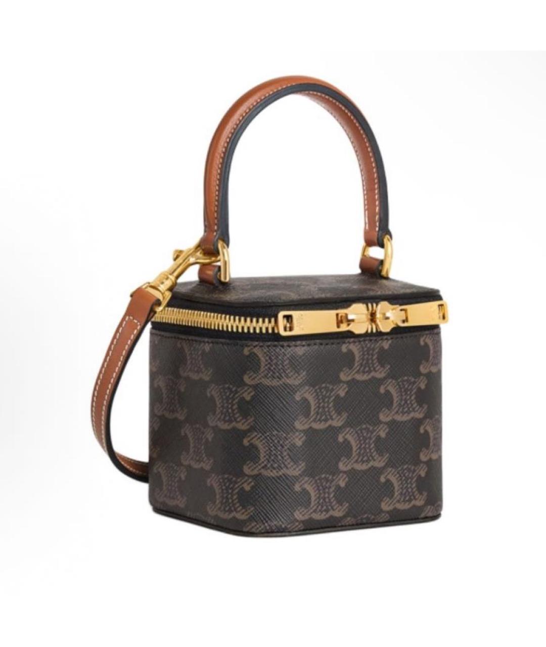 CELINE Коричневая кожаная сумка через плечо, фото 5