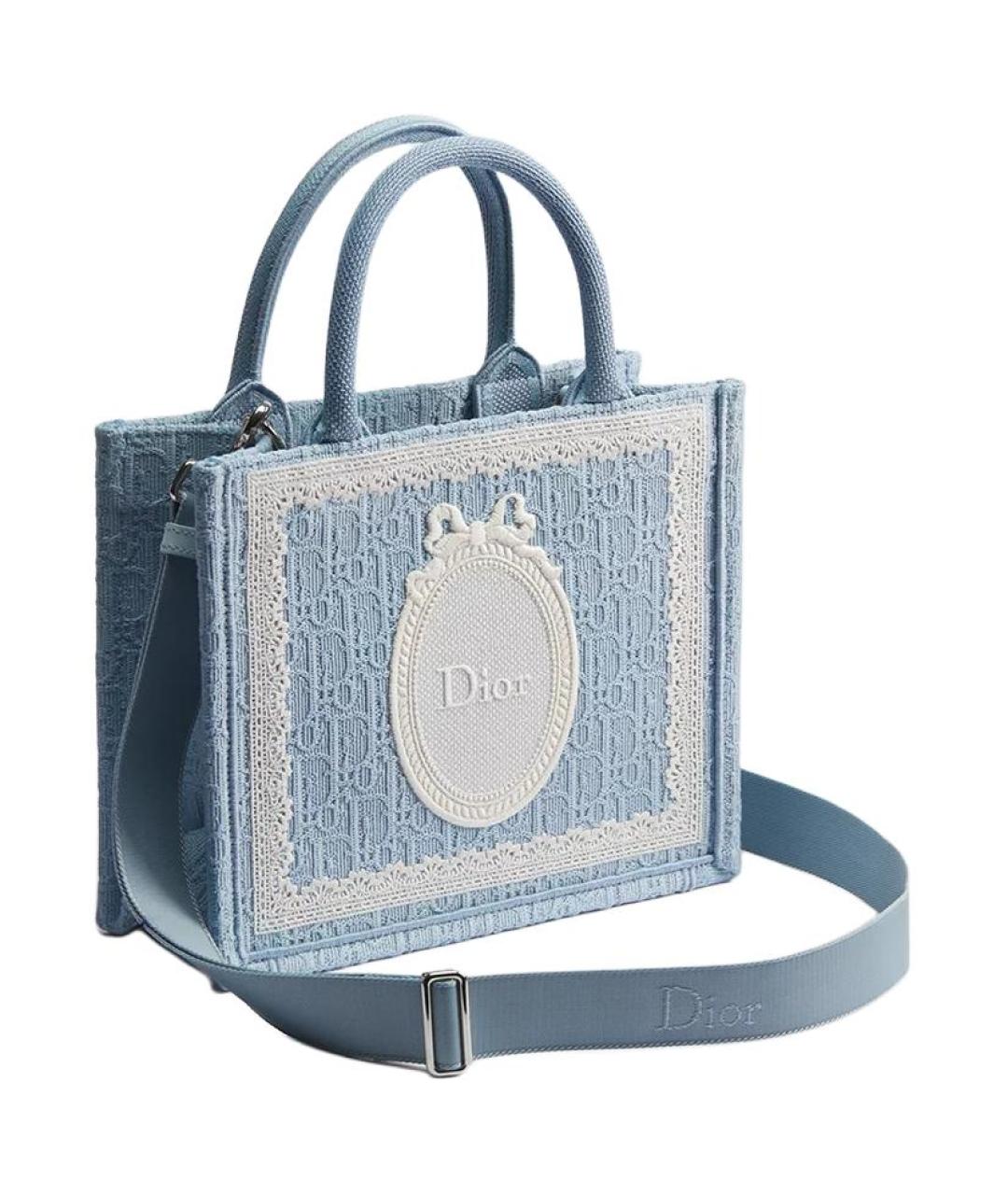 CHRISTIAN DIOR Голубая кожаная сумка через плечо, фото 3