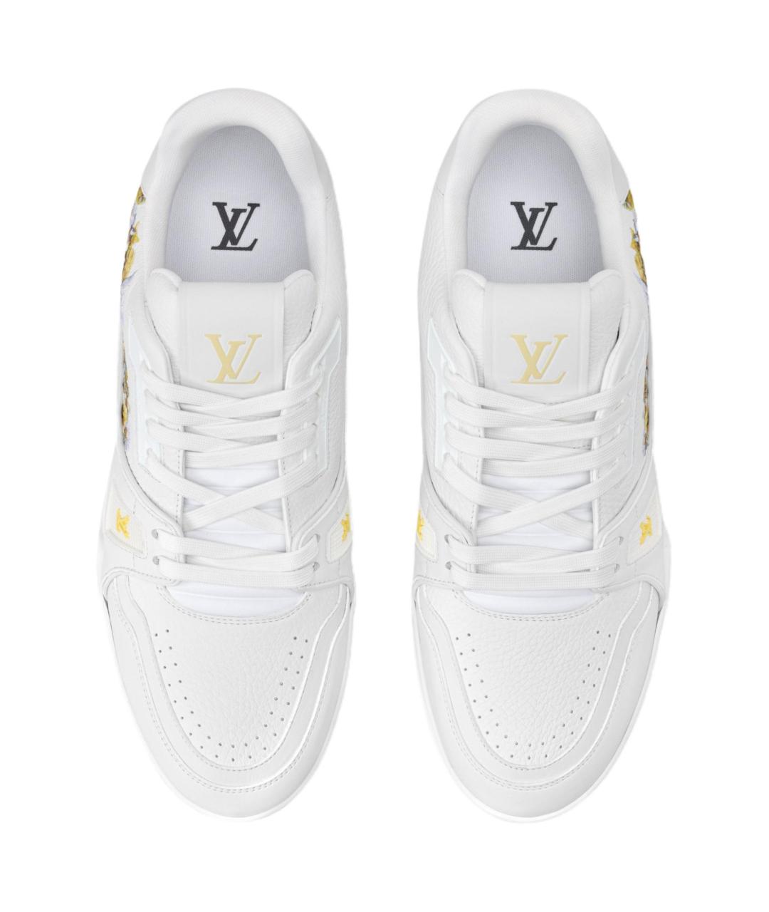 LOUIS VUITTON Белые кожаные низкие кроссовки / кеды, фото 4