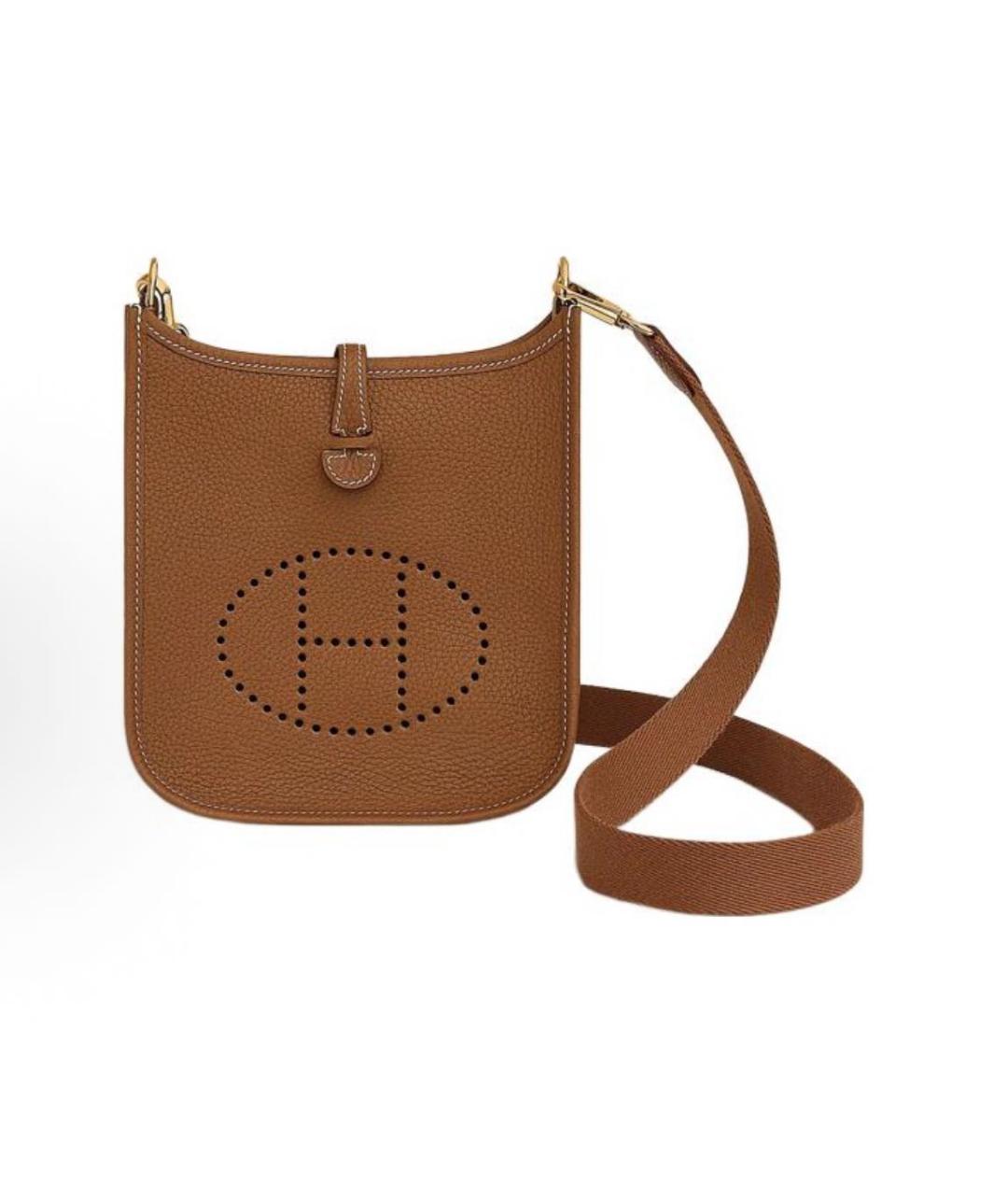 HERMES Коричневая кожаная сумка через плечо, фото 5