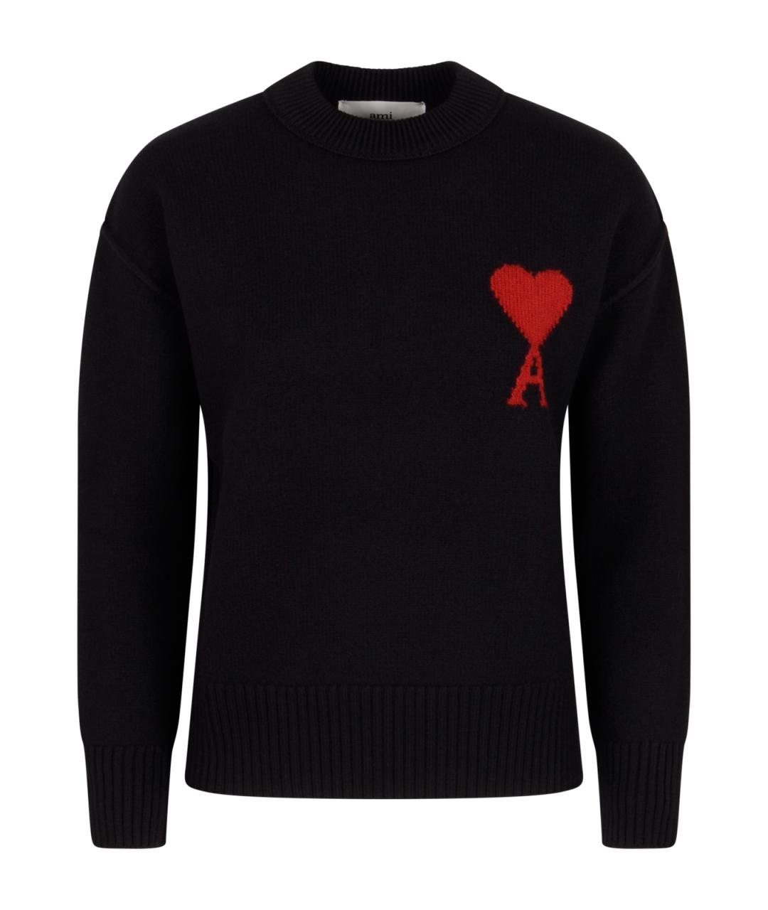 Ami Paris Черный шерстяной джемпер / свитер, фото 1