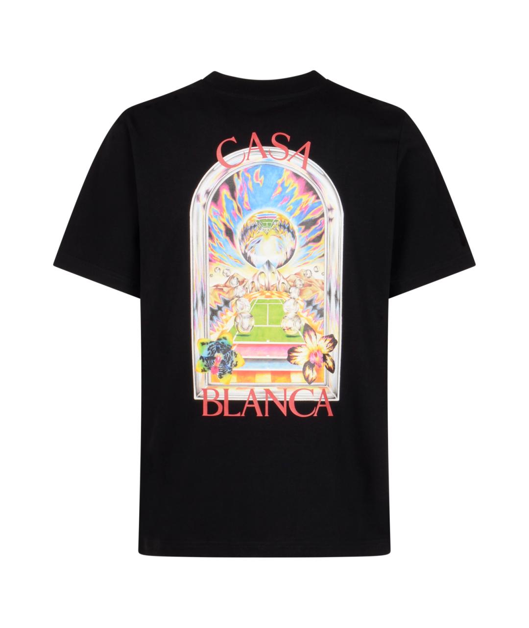 CASABLANCA Черная хлопковая футболка, фото 2