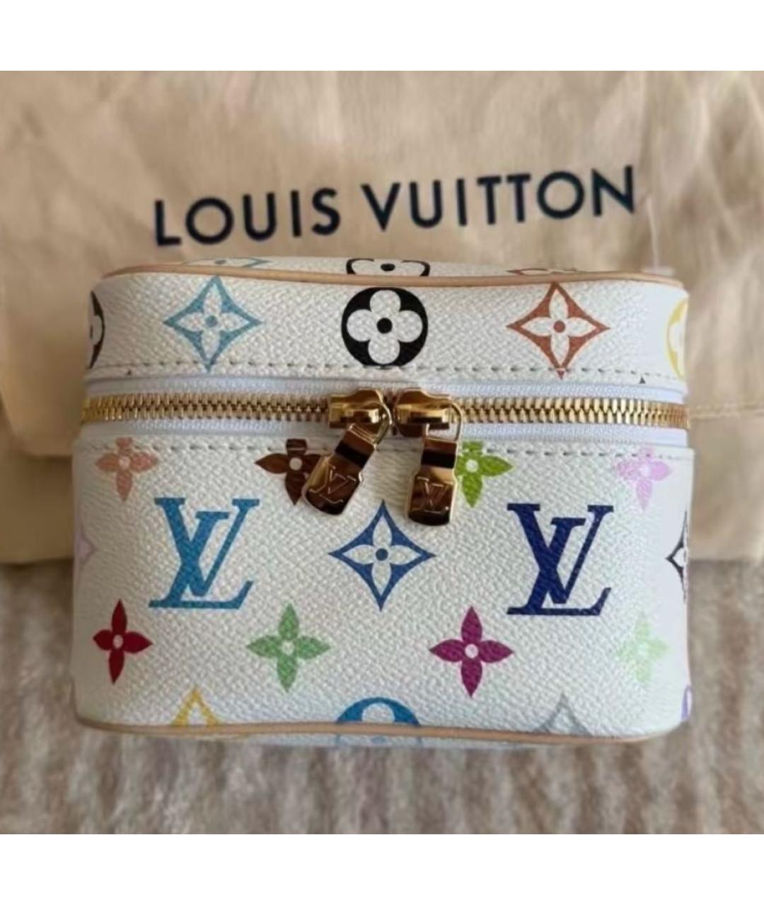 LOUIS VUITTON Белая кожаная сумка с короткими ручками, фото 4