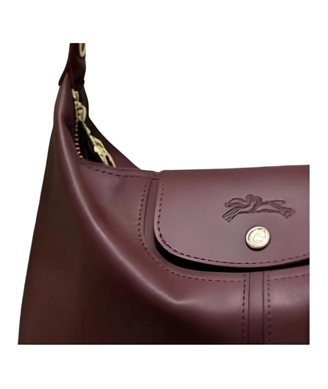 LONGCHAMP Бордовая кожаная сумка через плечо, фото 2