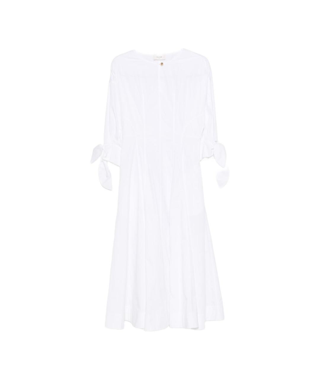 CELINE Белое хлопковое повседневное платье, фото 5