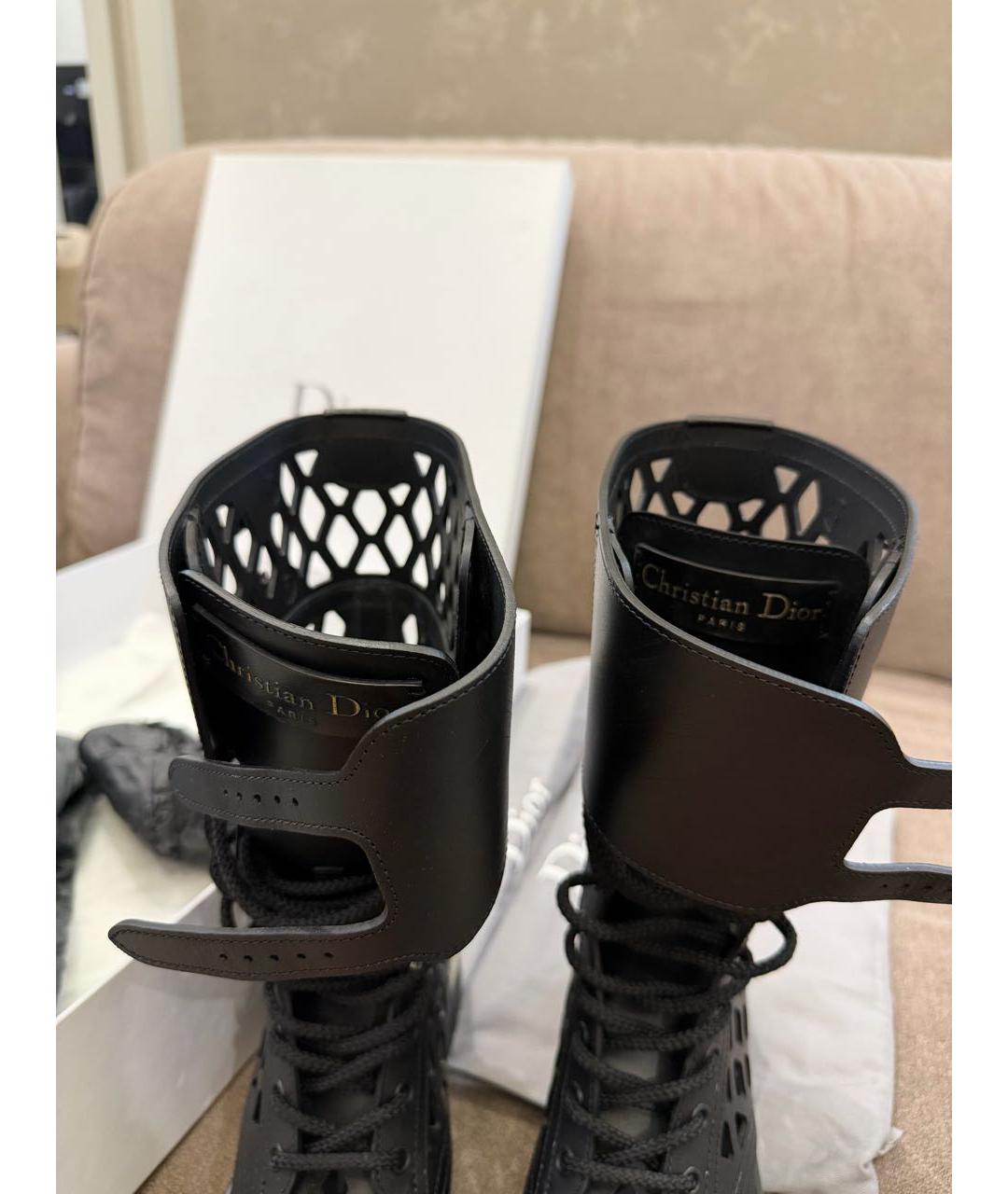 CHRISTIAN DIOR Черные кожаные ботинки, фото 3