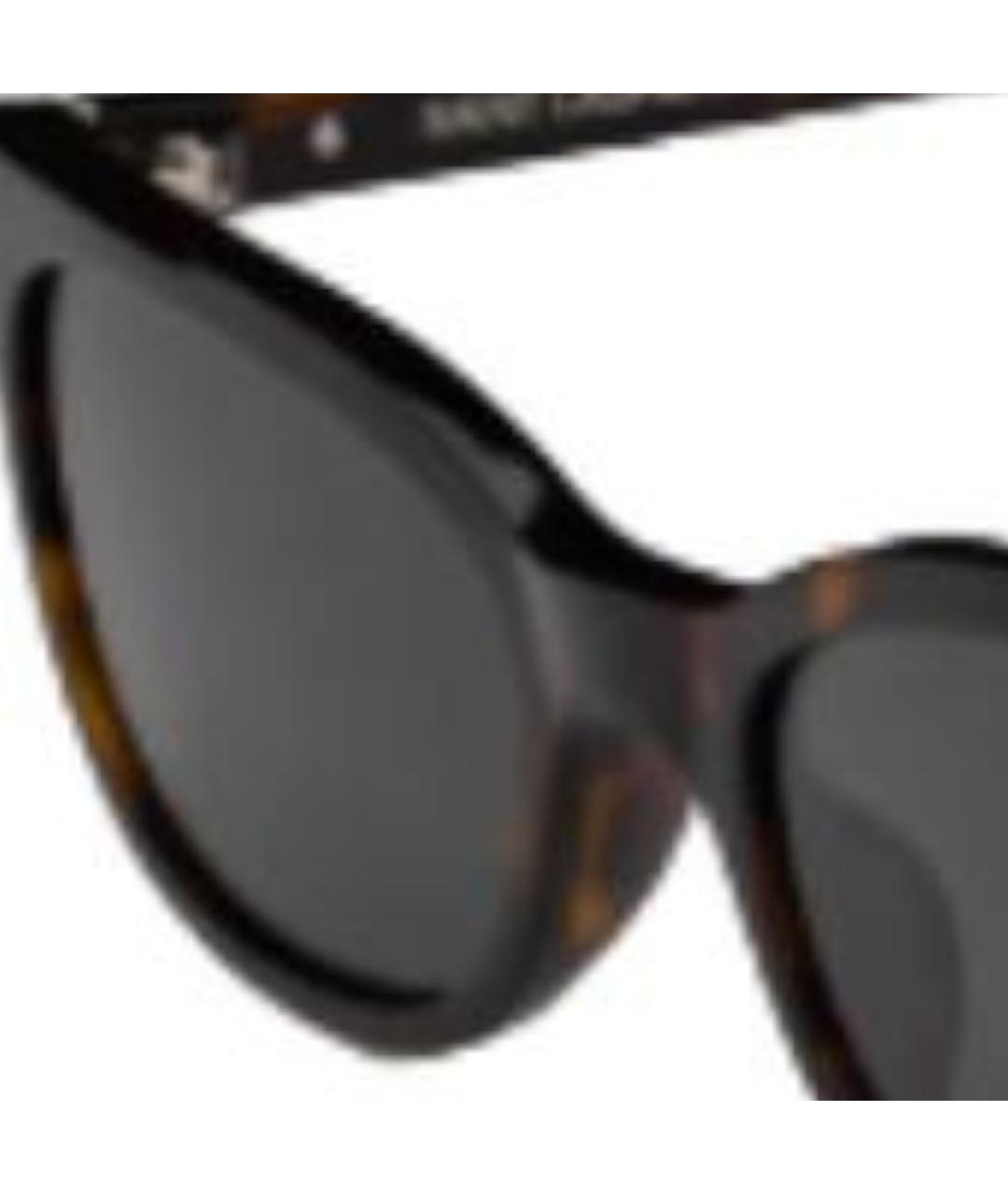 SAINT LAURENT Коричневые пластиковые солнцезащитные очки, фото 3