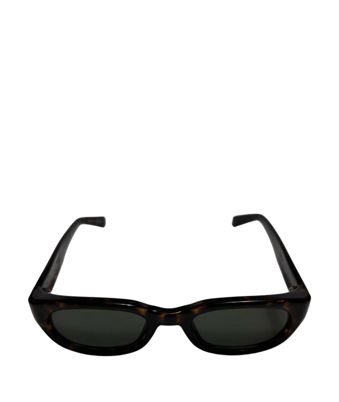 SAINT LAURENT Коричневые пластиковые солнцезащитные очки, фото 1