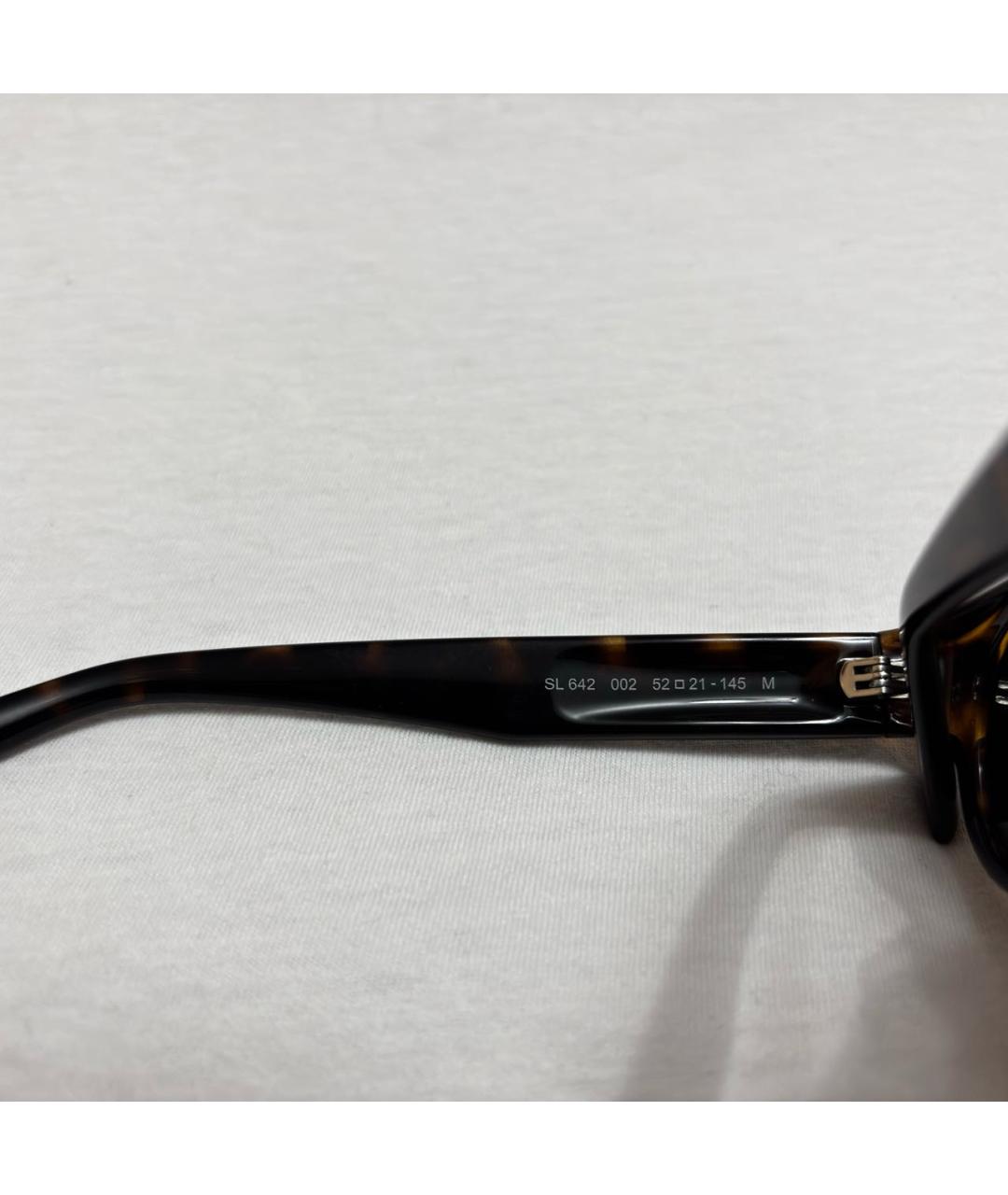 SAINT LAURENT Коричневые пластиковые солнцезащитные очки, фото 3