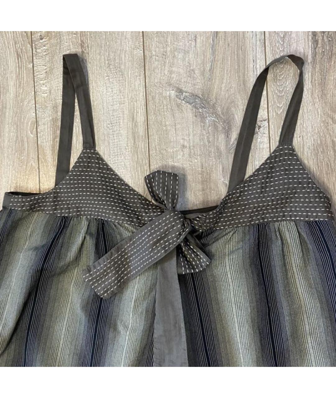 WEEKEND MAX MARA Серый хлопковый сарафан, фото 4