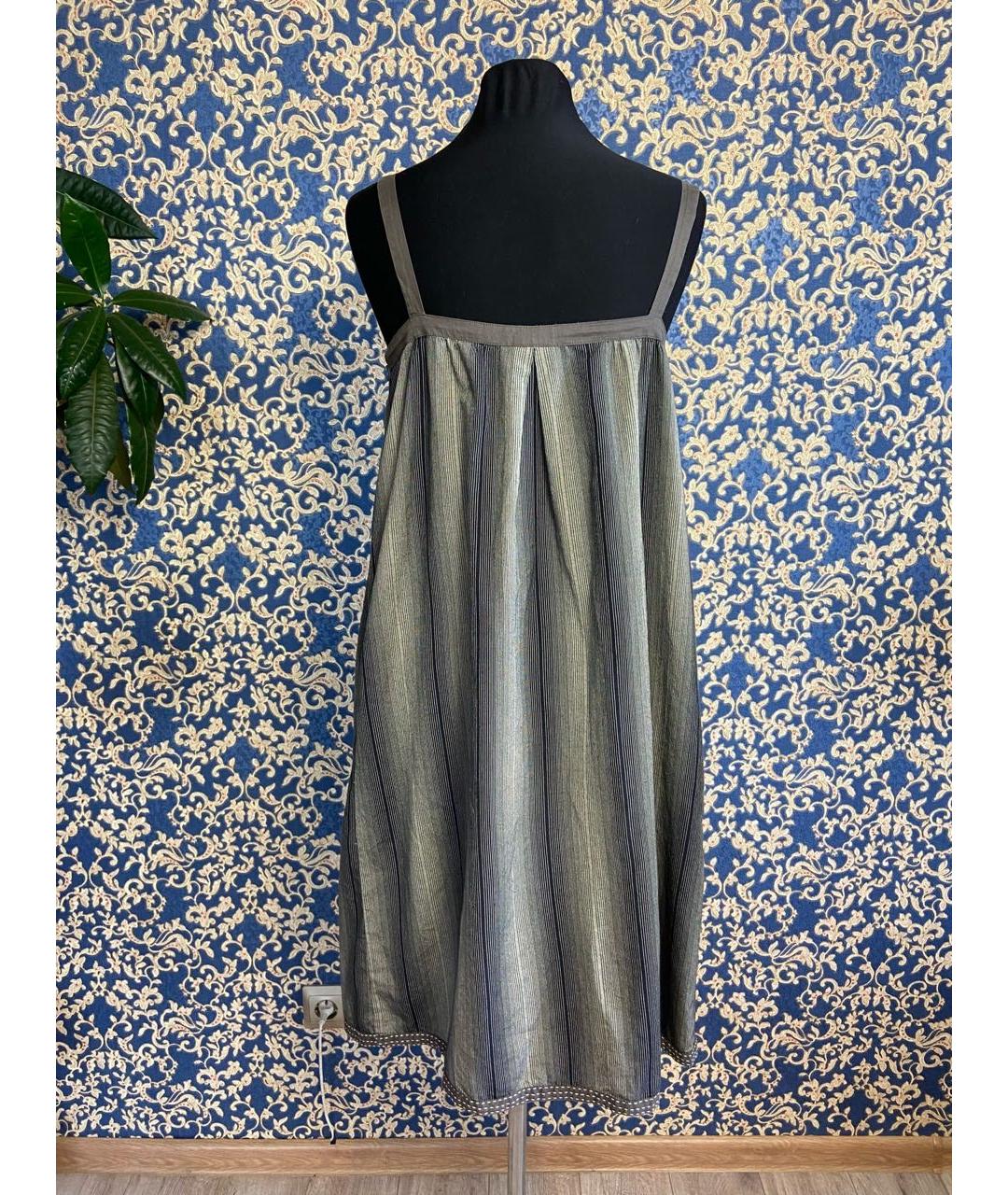 WEEKEND MAX MARA Серый хлопковый сарафан, фото 2