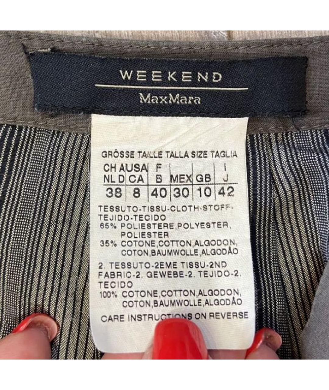 WEEKEND MAX MARA Серый хлопковый сарафан, фото 6