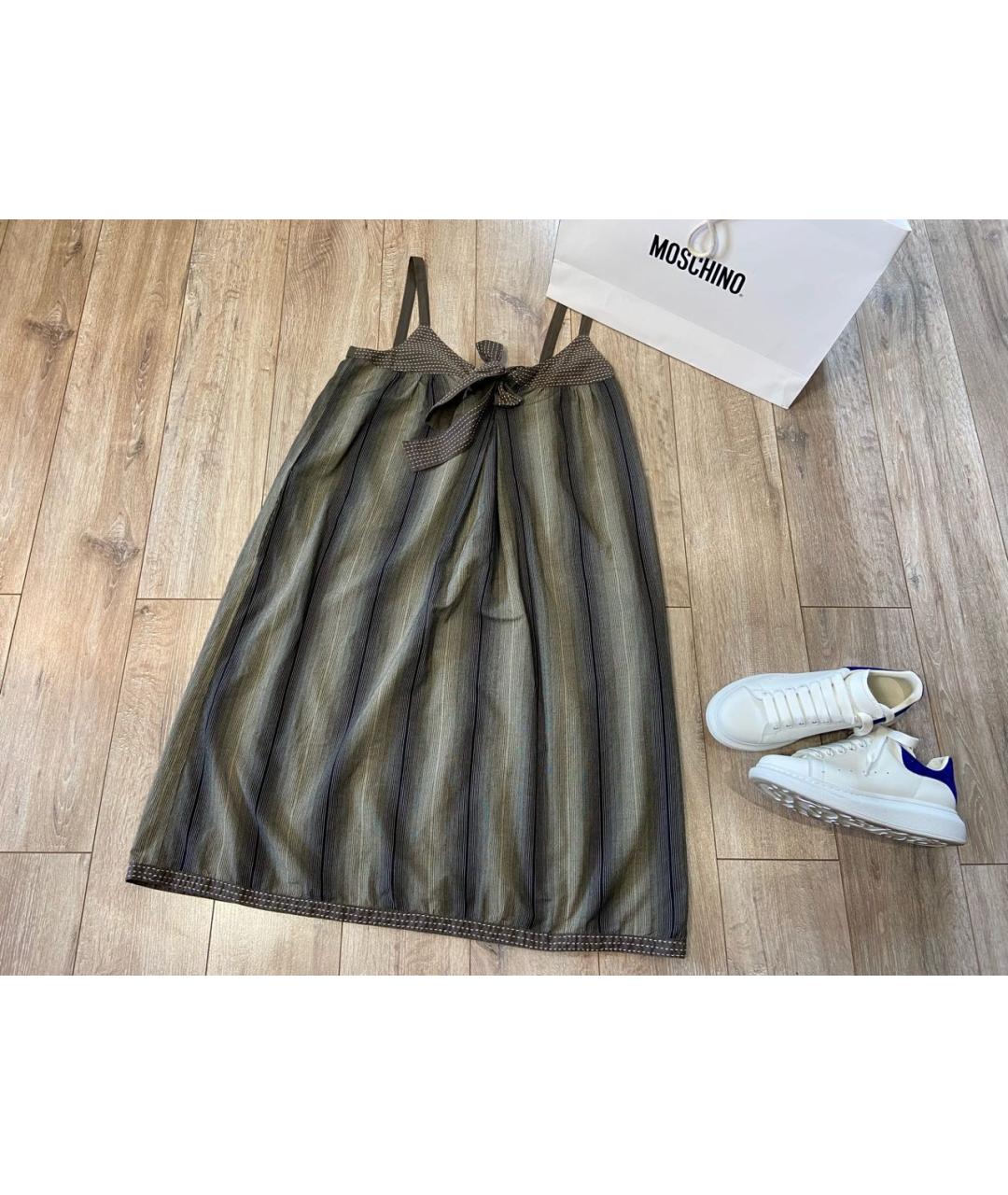 WEEKEND MAX MARA Серый хлопковый сарафан, фото 3