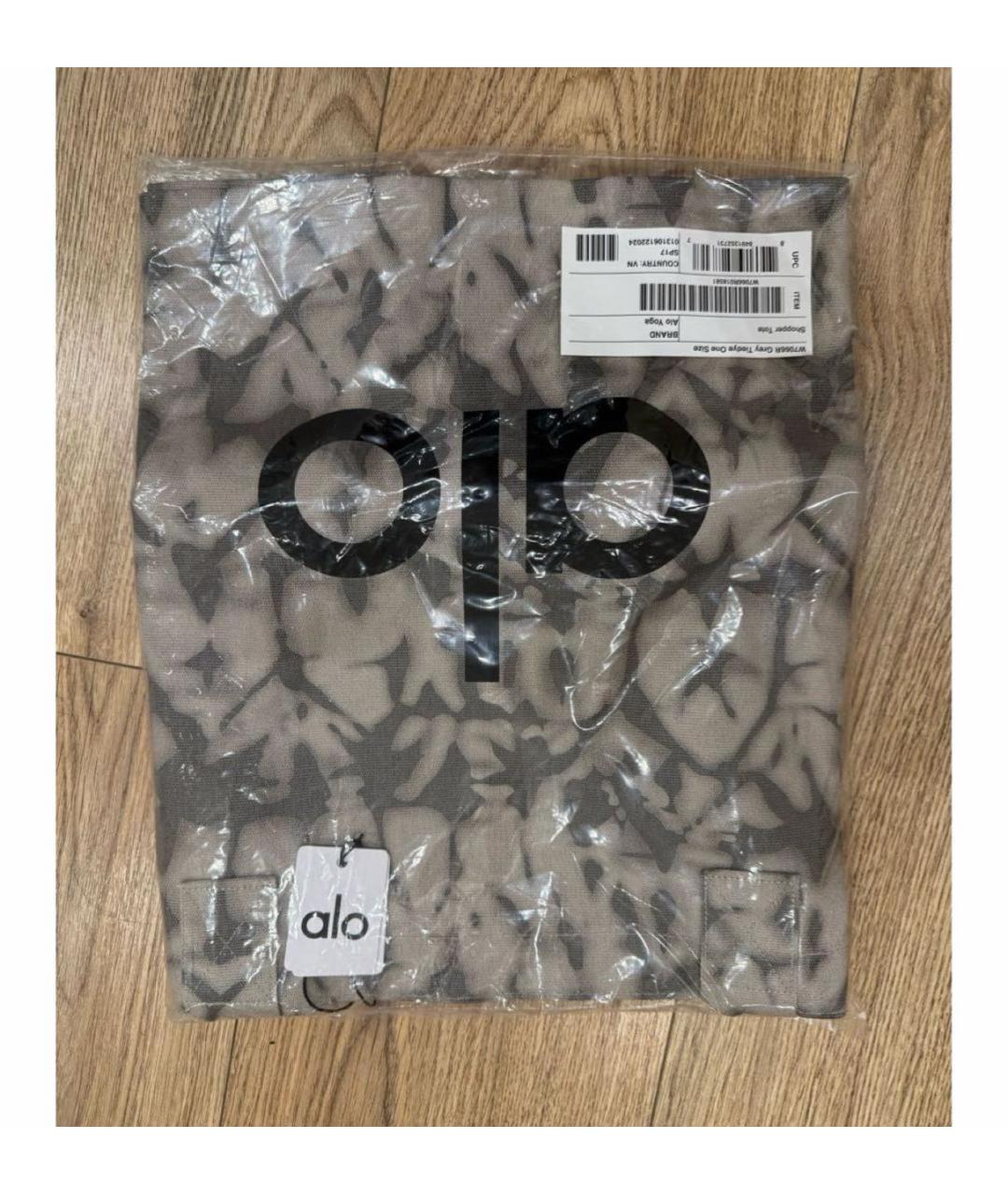 ALO YOGA Антрацитовая хлопковая дорожная/спортивная сумка, фото 3