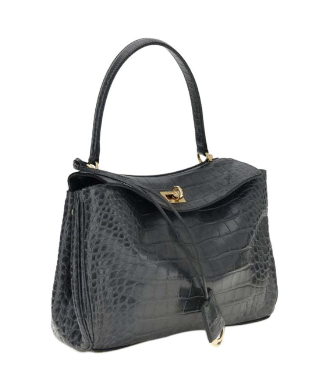 BALENCIAGA Серая кожаная сумка через плечо, фото 2