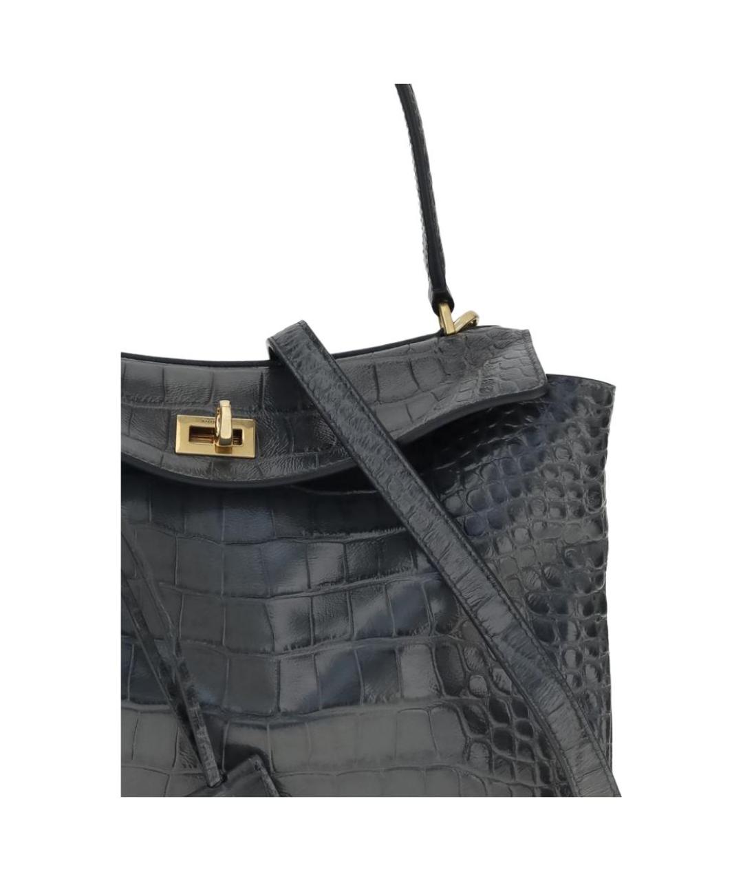 BALENCIAGA Серая кожаная сумка через плечо, фото 4