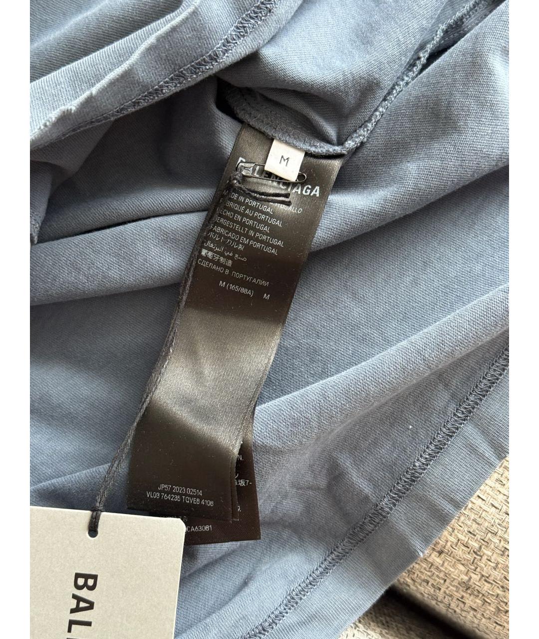 BALENCIAGA Серая хлопковая футболка, фото 6