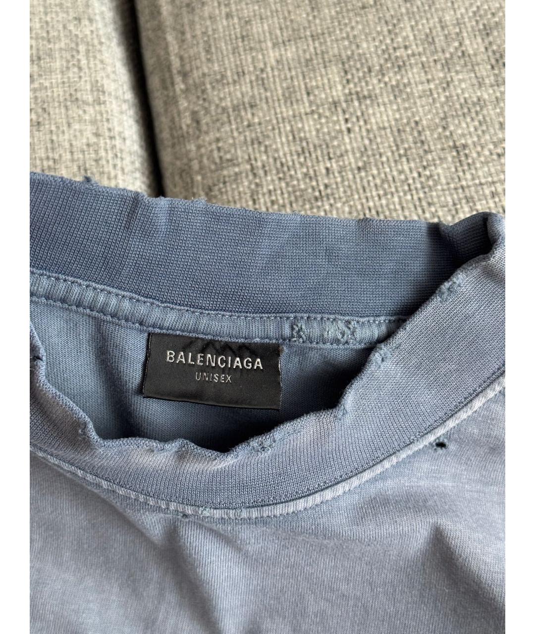 BALENCIAGA Серая хлопковая футболка, фото 5