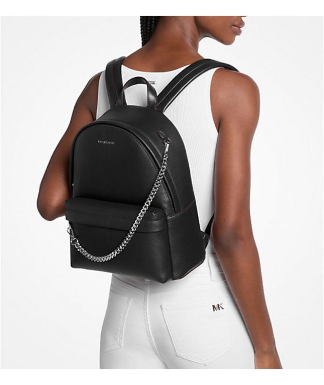 MICHAEL KORS Черный рюкзак из искусственной кожи, фото 4