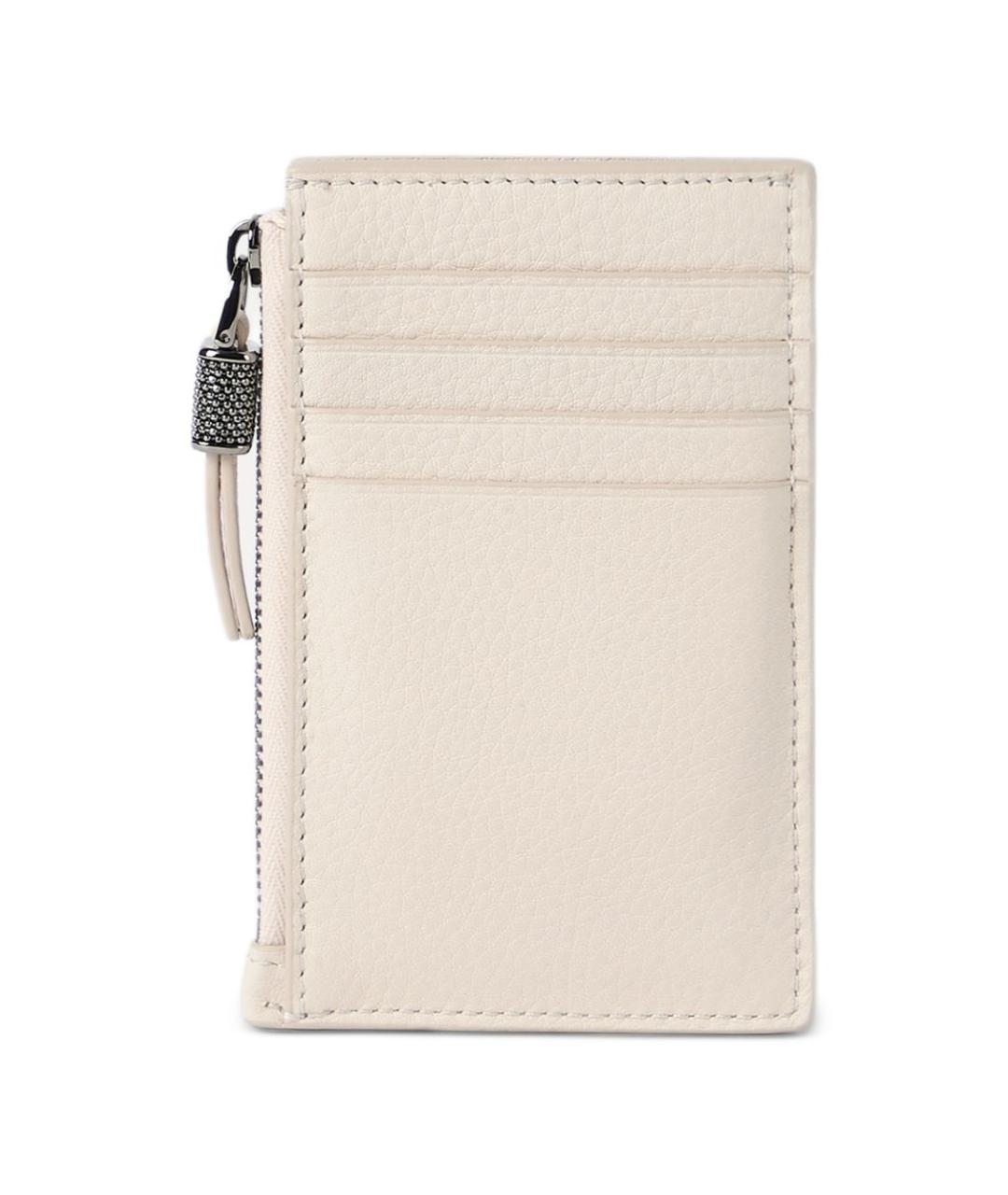 BRUNELLO CUCINELLI Бежевый кожаный кошелек, фото 3