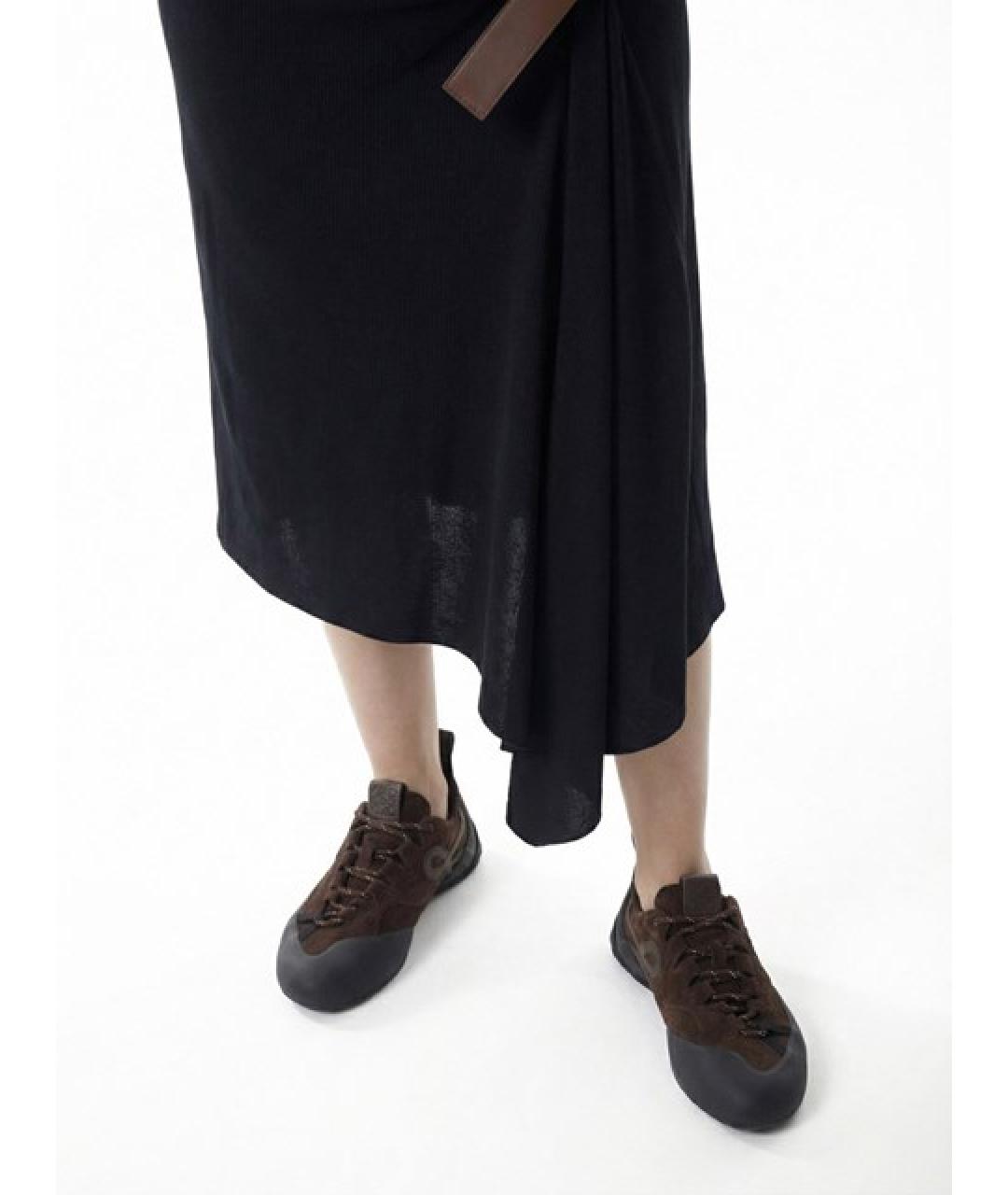 LOEWE Коричневые замшевые кроссовки, фото 3