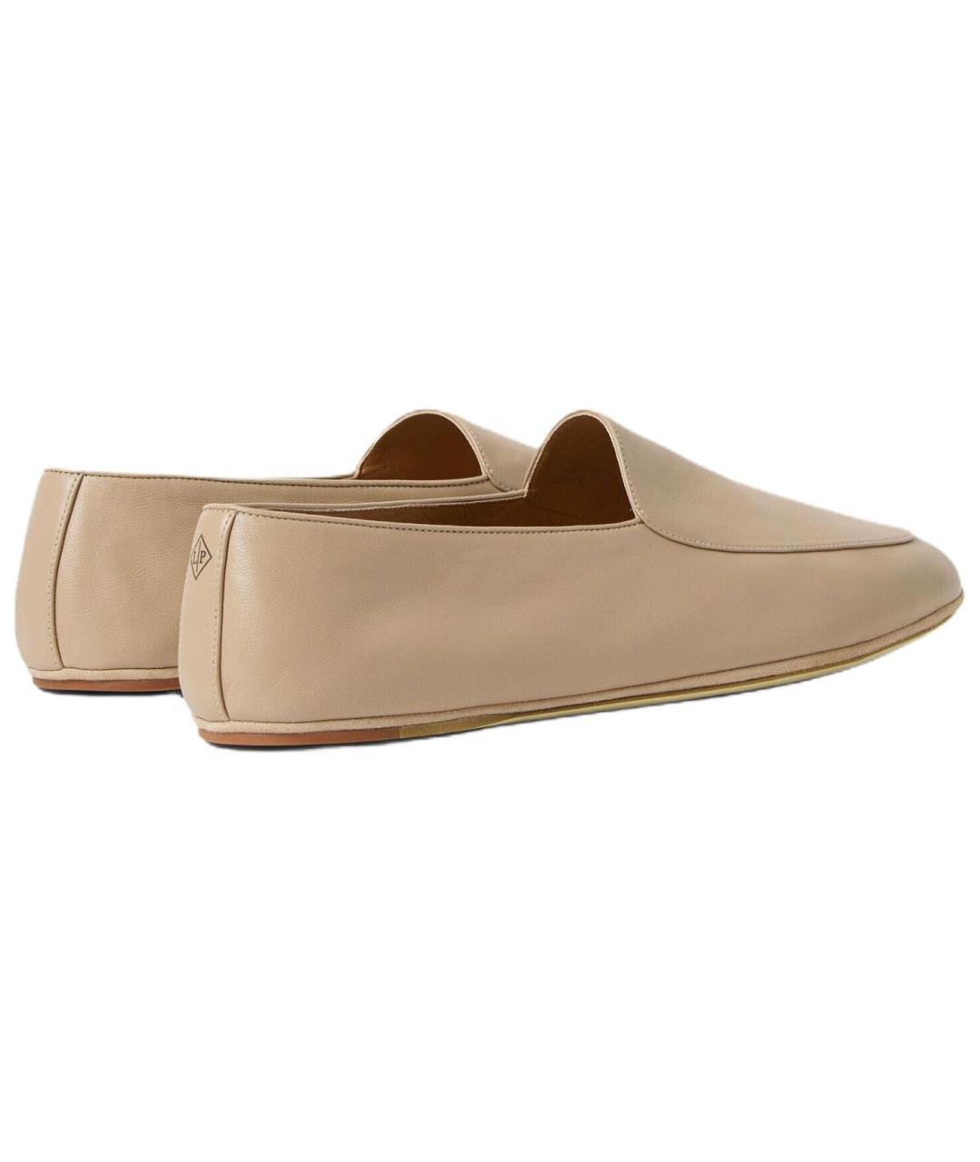 LORO PIANA Бежевые кожаные лоферы, фото 4