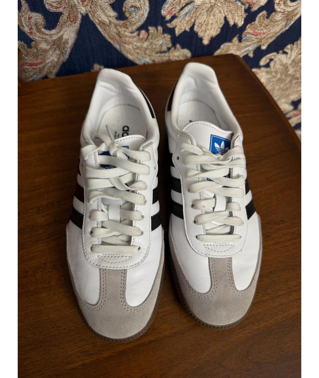 ADIDAS Белые кожаные кеды, фото 2