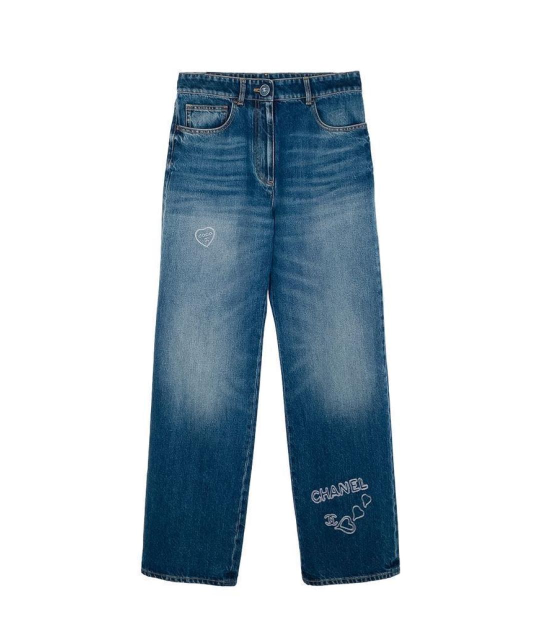 CHANEL Синие хлопковые прямые джинсы, фото 8
