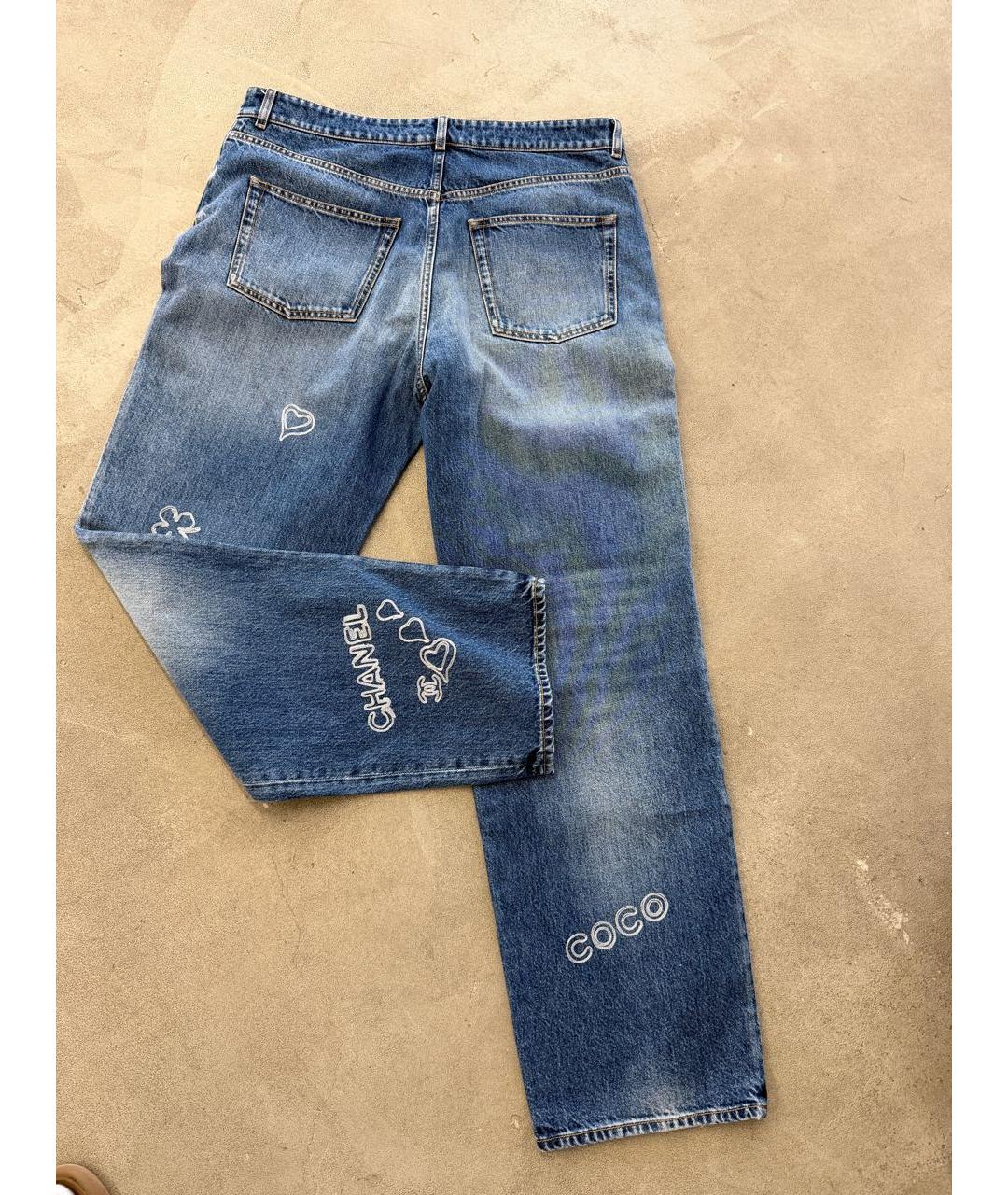 CHANEL Синие хлопковые прямые джинсы, фото 7