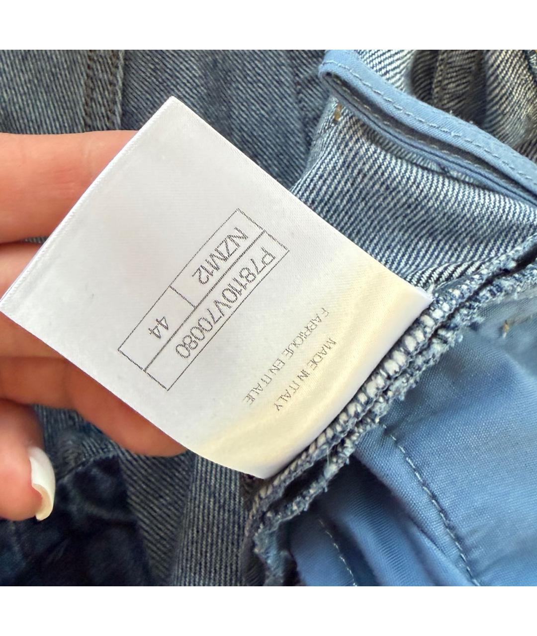 CHANEL Синие хлопковые прямые джинсы, фото 5