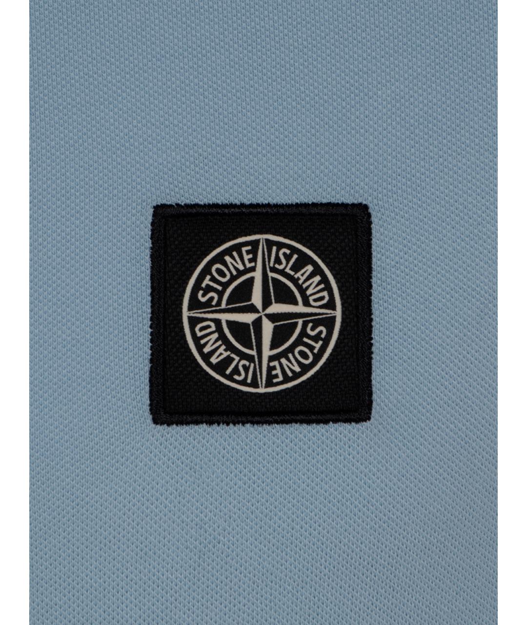 STONE ISLAND Синее хлопковое поло с коротким рукавом, фото 3