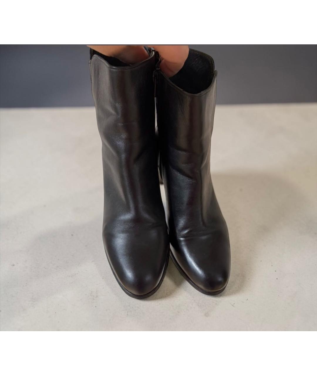 STUART WEITZMAN Черные кожаные полусапоги, фото 2