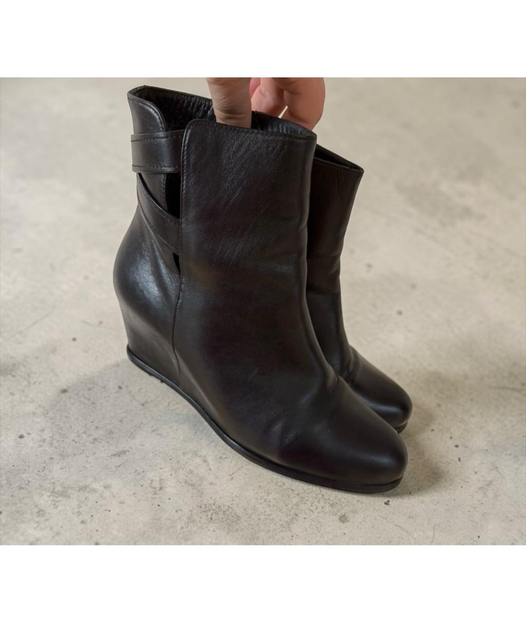 STUART WEITZMAN Черные кожаные полусапоги, фото 3
