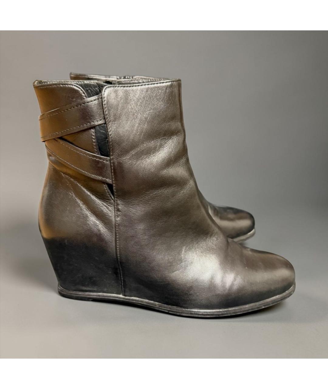 STUART WEITZMAN Черные кожаные полусапоги, фото 9