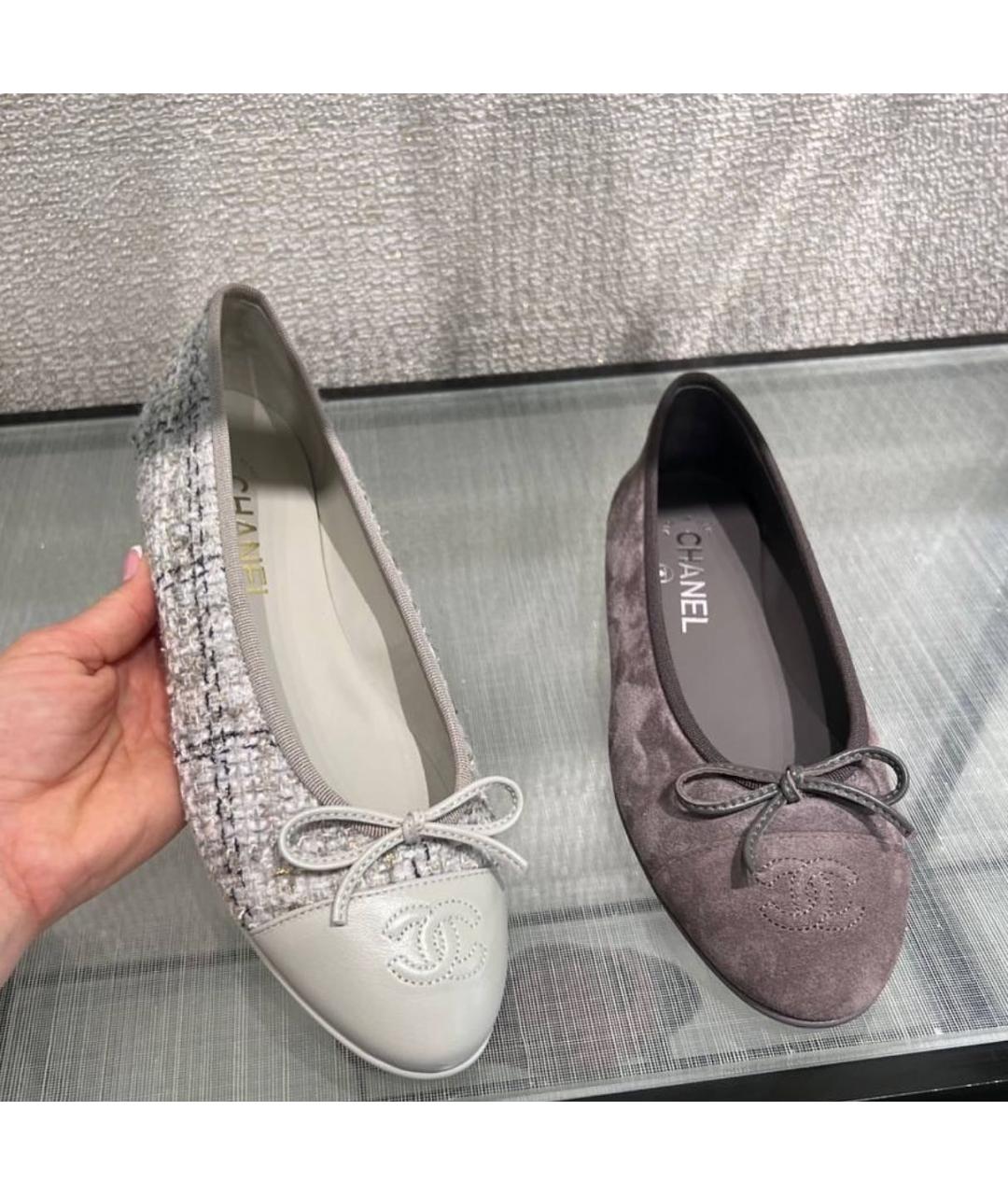 CHANEL Серые балетки, фото 2