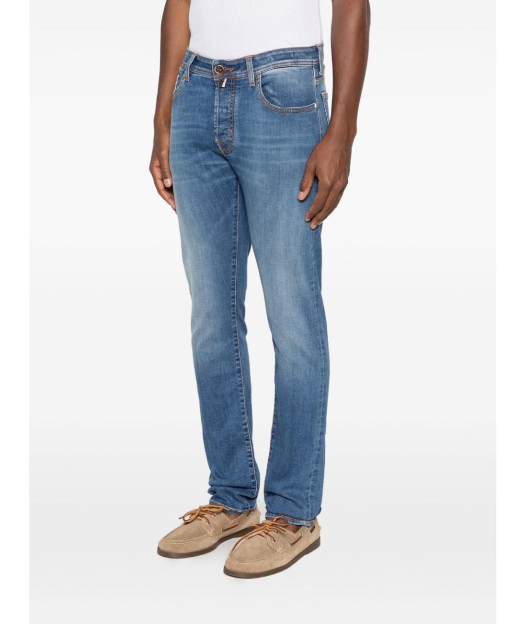 JACOB COHEN Синие хлопковые прямые джинсы, фото 5