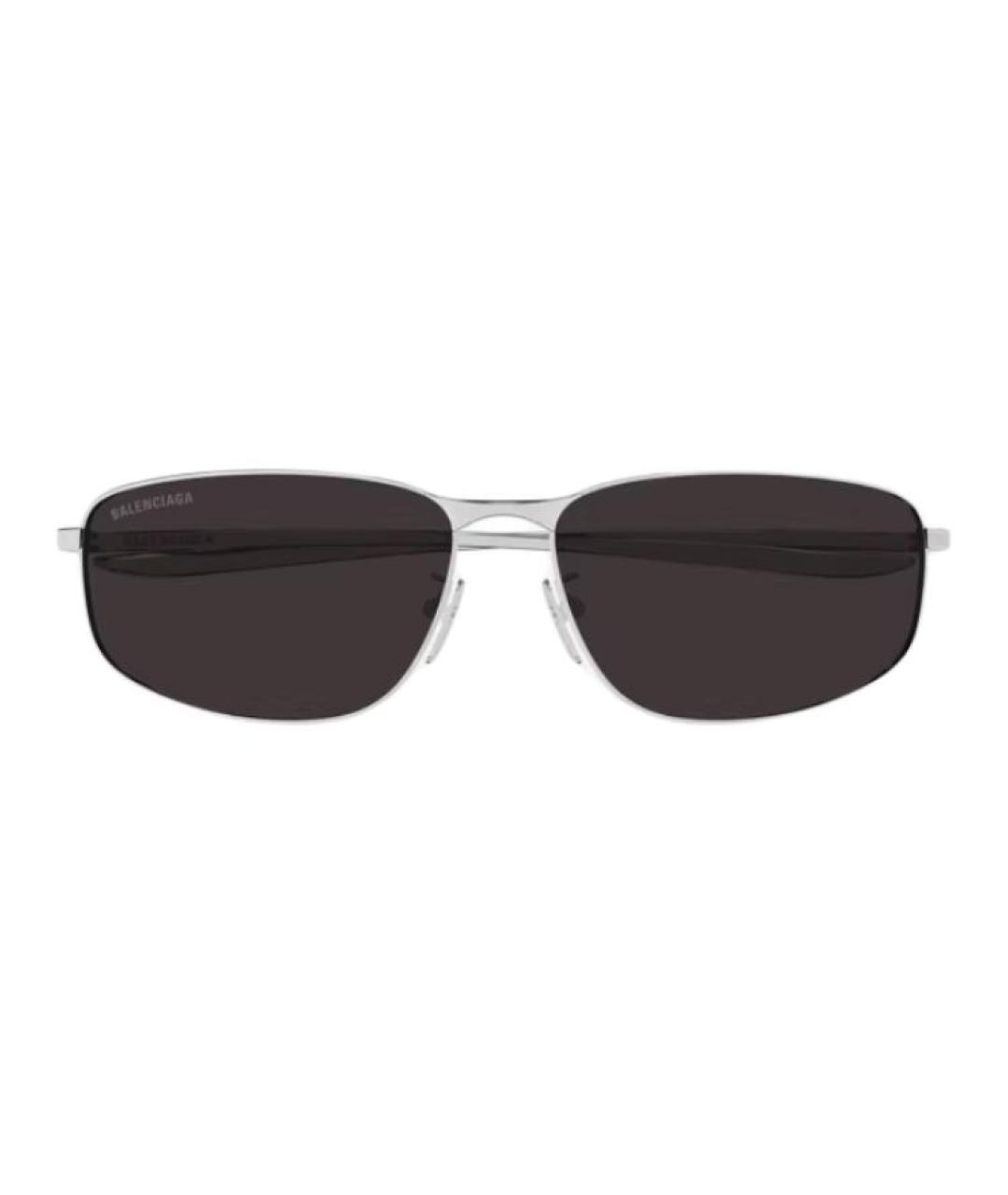 BALENCIAGA Серебряные металлические солнцезащитные очки, фото 2