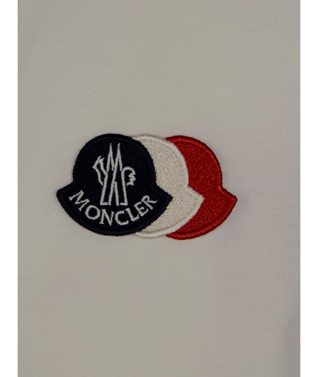 MONCLER Бежевая хлопковая футболка, фото 3