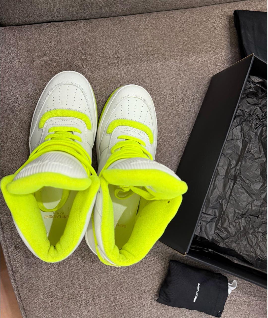 SAINT LAURENT Белые кожаные кроссовки, фото 3